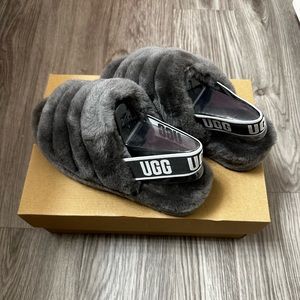 Ugg Fluff Yeah Grey Slide